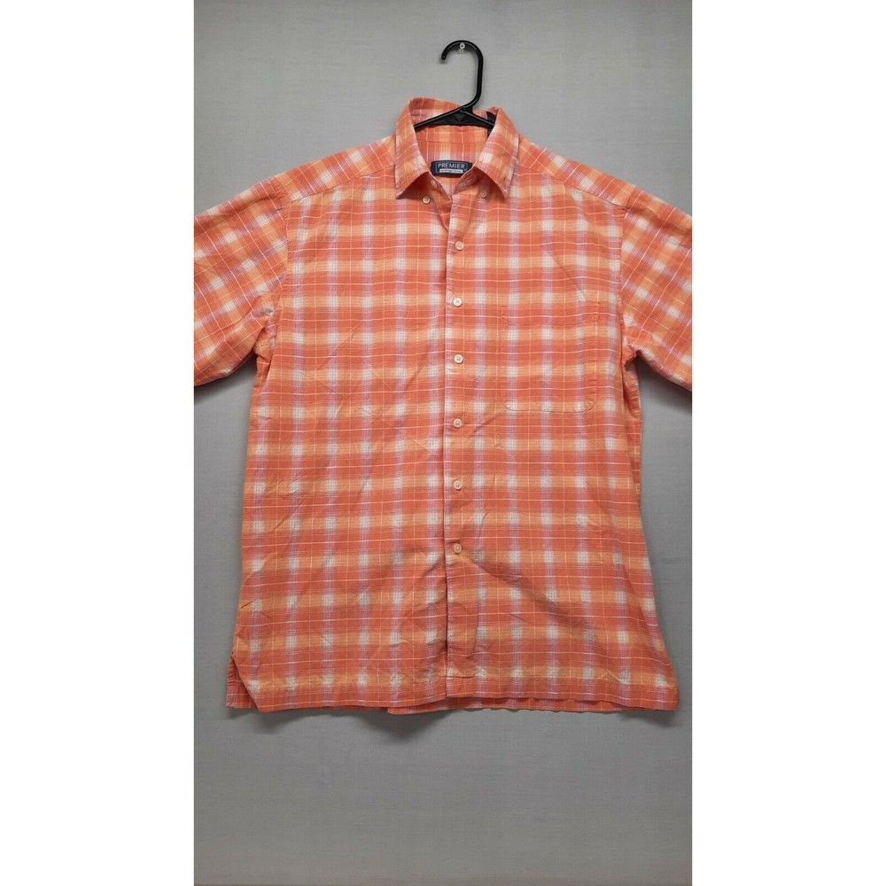 Premier International For Men Short Sleeve Mens Button Shirt - Medium